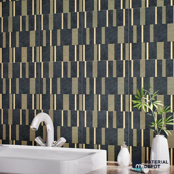Highlighter Tiles  Tile TL 07251 C Plana 8013 GLM (Gold) 1 ft x 1 ft Ceramic Matte Finish - 9 mm  | 2 mm Spacer is Mandatory (Sample)